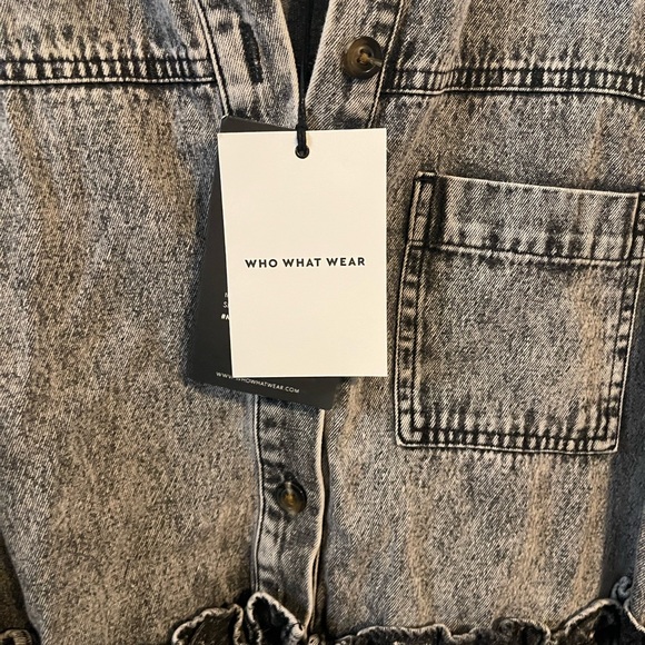Who What Wear Black Washed Jean Dress NWT - Picture 3 of 4